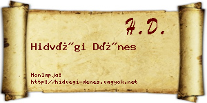 Hidvégi Dénes névjegykártya